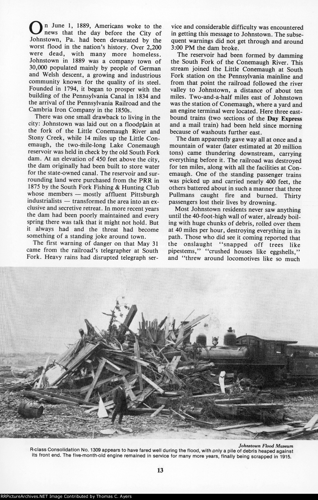 Johnstown Flood & The PRR. Page 13, 1989